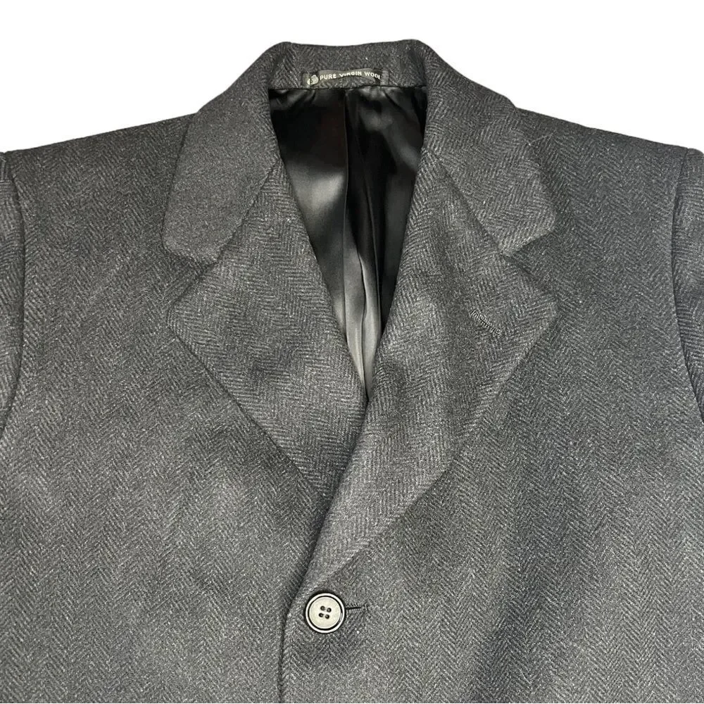 VTG Amalgamated Clothing Union Made Gray Men’s Wool Houndstooth Overcoat Medium